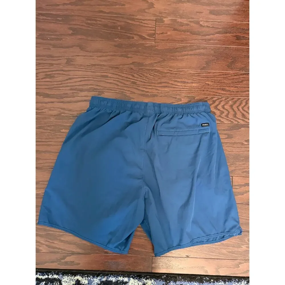 RVCA Men’s Athletic Performance Shorts Blue Size Medium